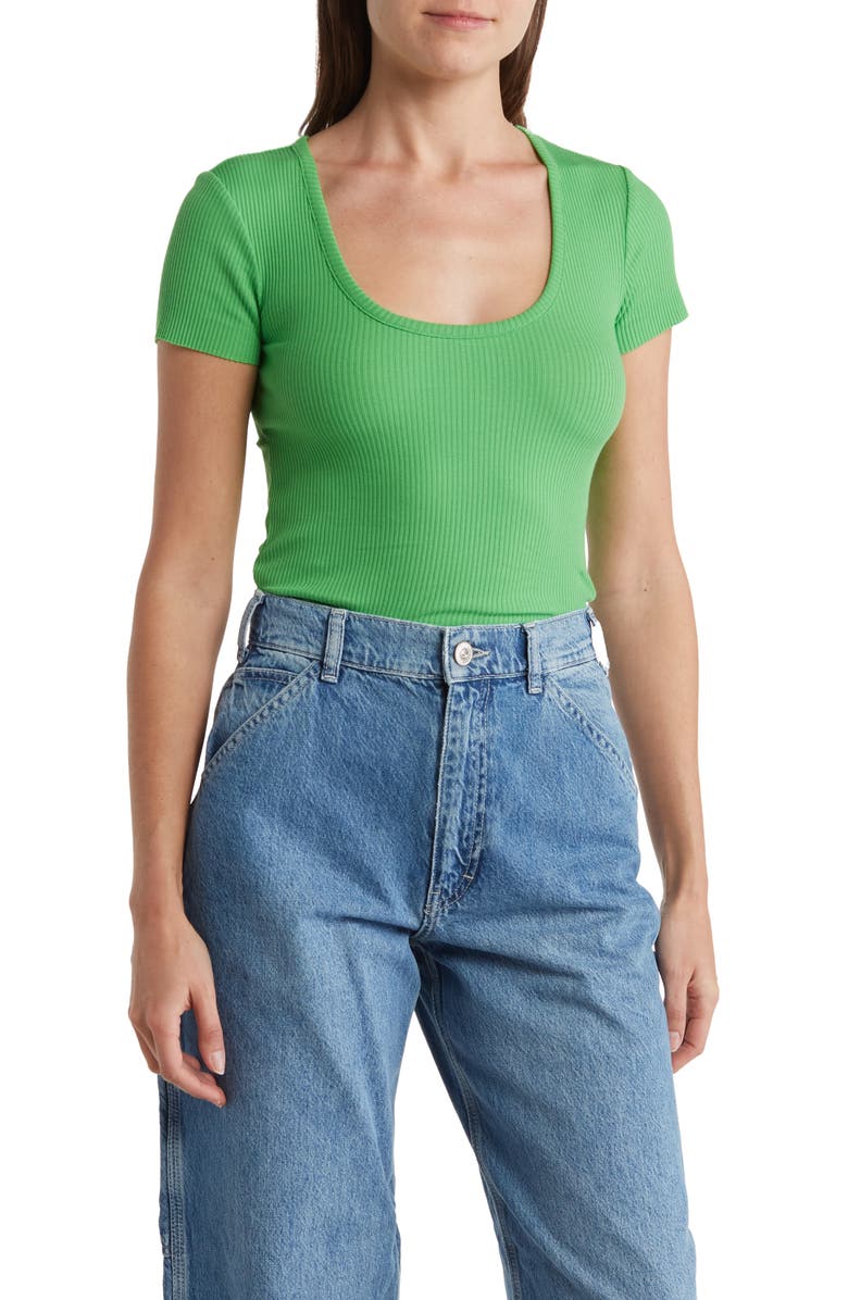BDG Urban Outfitters Rib Scoop Neck T-Shirt, Main, color, 