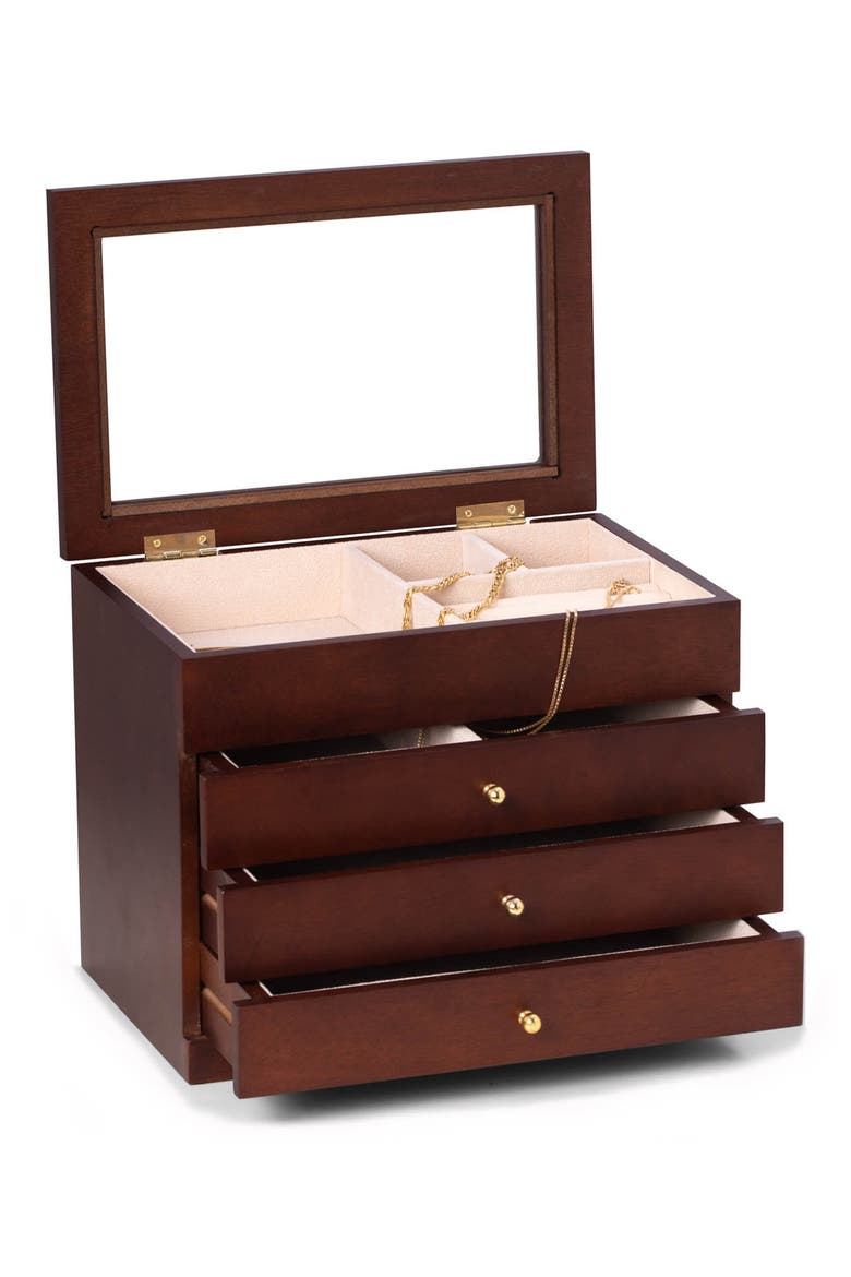 Rosewood Jewelry Box, Alternate, color, BROWN
