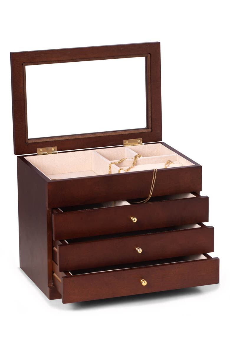 Bey-Berk Rosewood Jewelry Box, Alternate, color, Brown