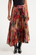 T Tahari Belted Pleated Midi Skirt