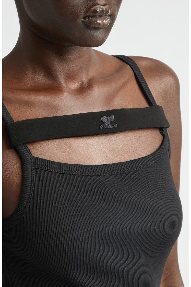 '90s Rib Strap Tank, Alternate, color, BLACK