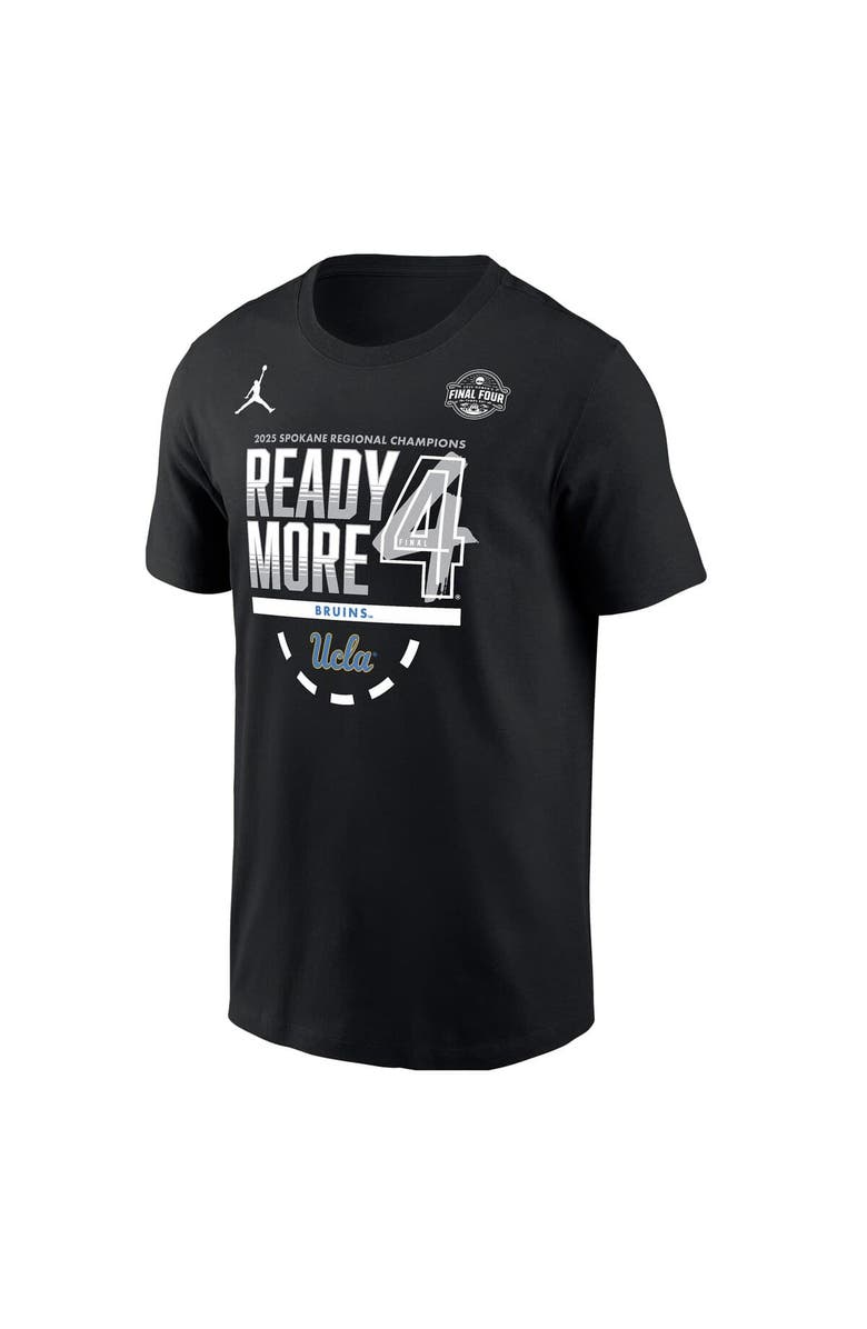 Nike Men's Jordan Brand Black UCLA Bruins 2025 NCAA Women's Basketball Tournament March Madness Final Four Regional Champions Locker Room T-Shirt, Alternate, color,