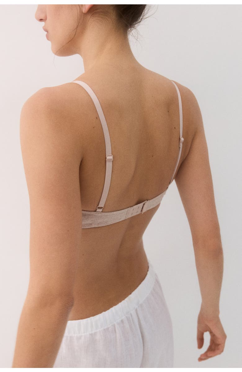 H&M 2-pack Padded Underwired Cotton Bras, Alternate, color, Light Beige Melange/Cream