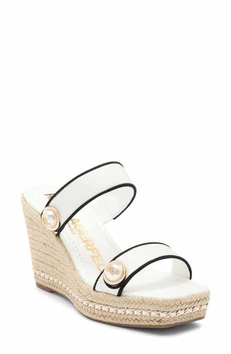 KARL LAGERFELD PARIS Carsen Espadrille Platform Wedge Sandal