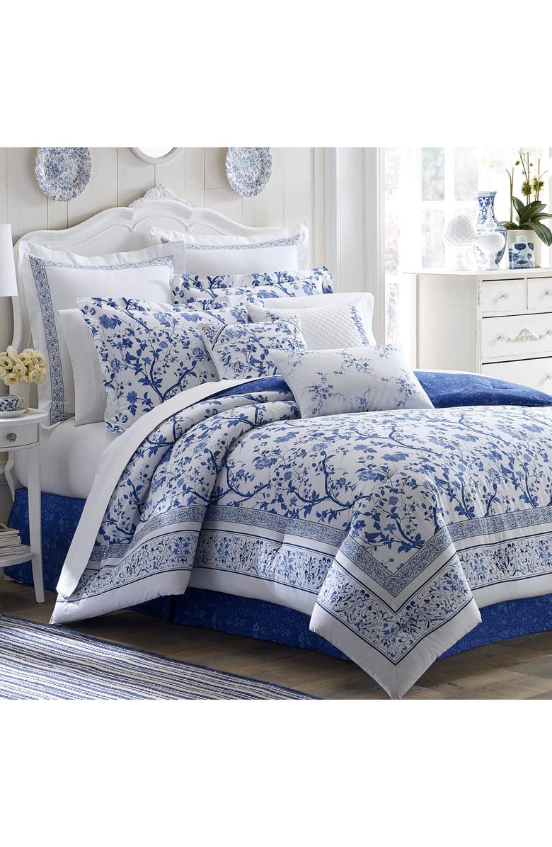 Laura Ashley Accent Pillow, Alternate, color, China Blue