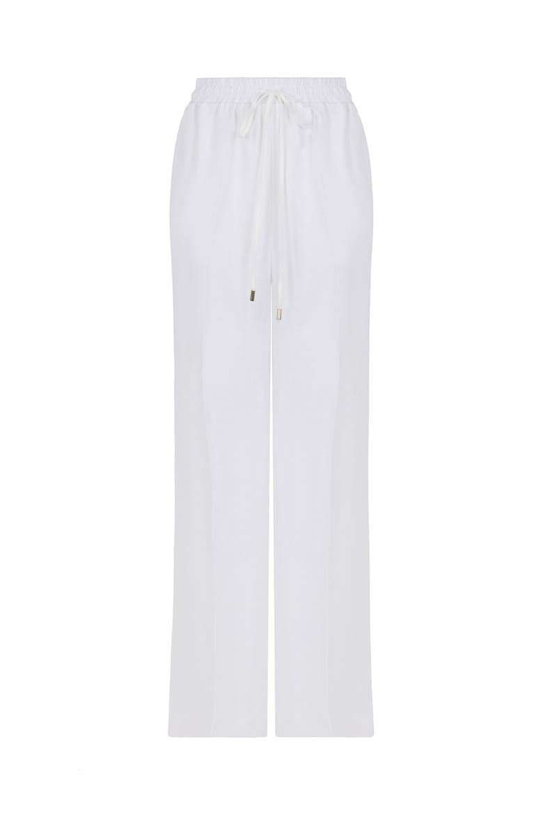 Wide Leg Linen Pants, Alternate, color, Ivory