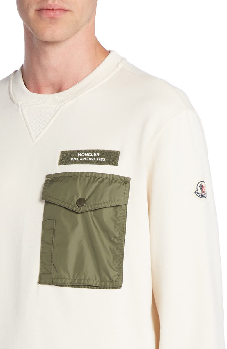 Moncler Contrast Pocket Sweatshirt, Alternate, color, 