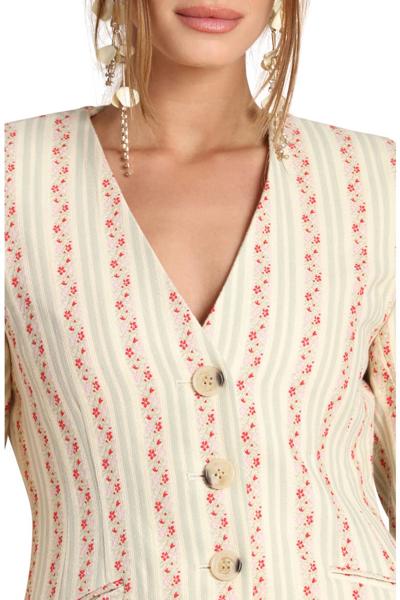 Floral Brocade Cotton Blazer, Alternate, color, ROSE STRIPE MULTI