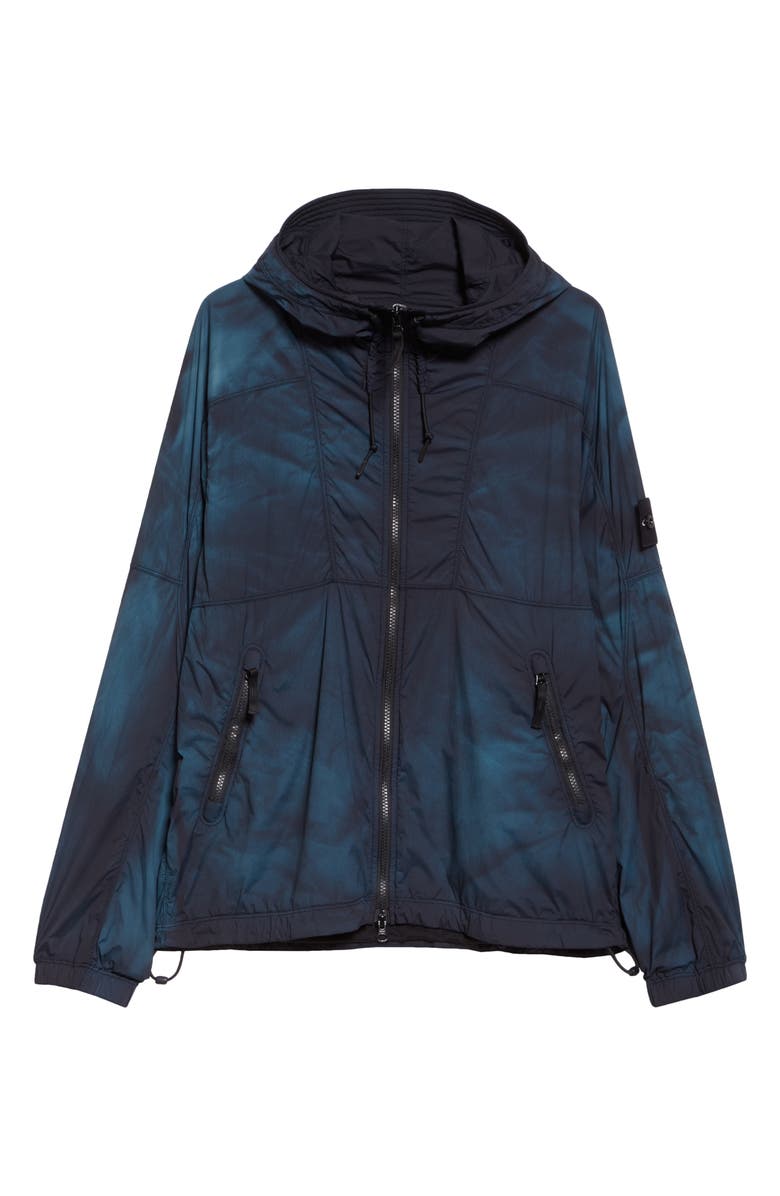 Stone Island Dégradé Water Repellent Nylon Hooded Jacket, Alternate, color, V0029 Black