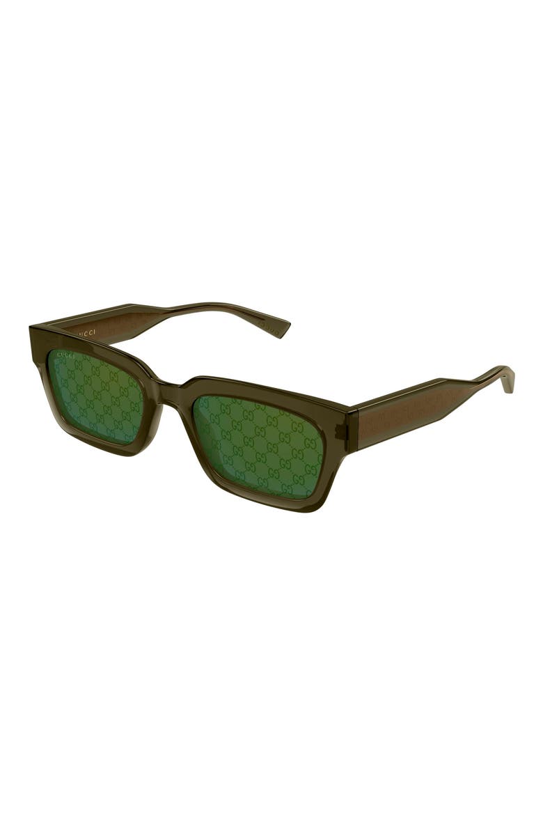 53mm Rectangular Sunglasses, Alternate, color, GREEN