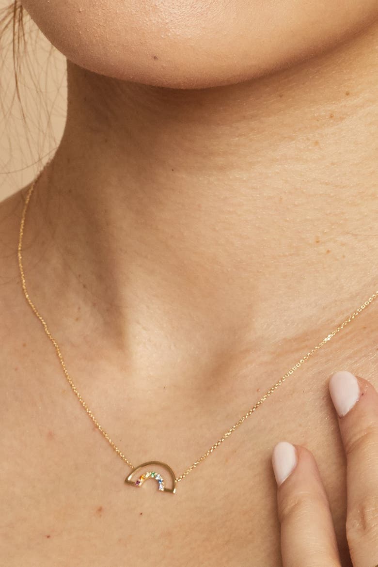 14K Yellow Gold Double Rainbow Necklace, Alternate, color, Yellow Gold