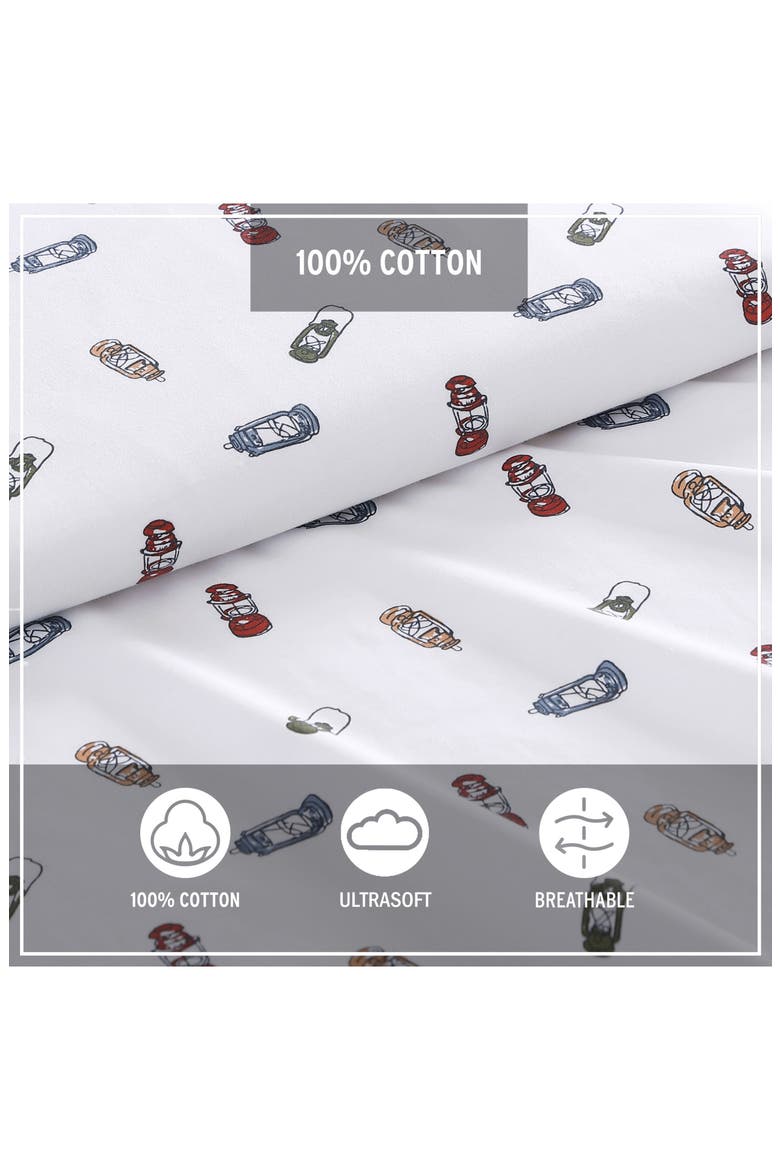 Explore Lantern Cotton Sheet Set, Alternate, color, WHITE/ MULTI