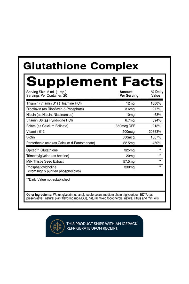 Glutathione Complex Milk Thistle and Vitamin B Complex Liquid Supplement, Alternate, color, None