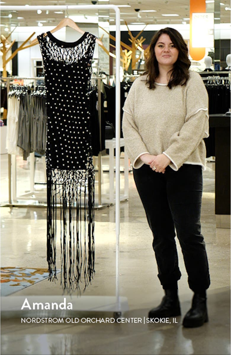 Stud Fringe Overlay Dress, sales video thumbnail