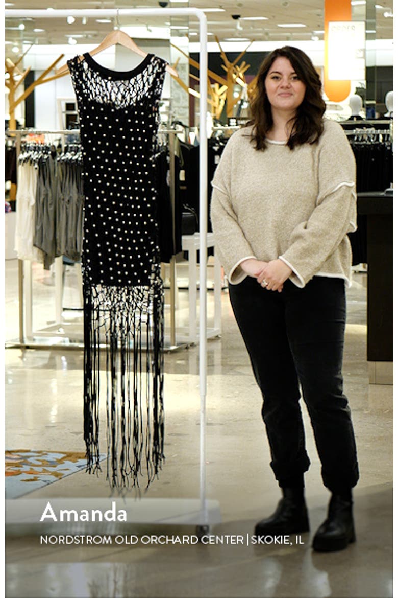 Stud Fringe Overlay Dress video