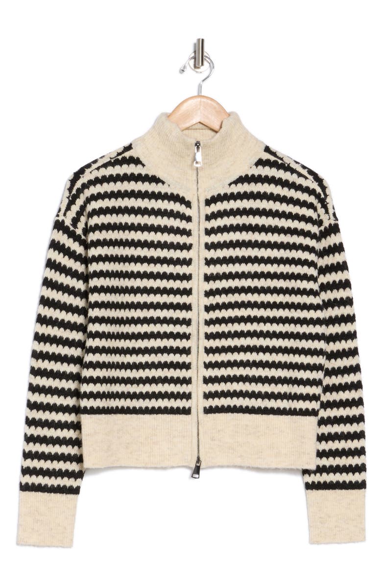 RDI Stripe Zip Front Crop Cardigan, Alternate, color, 