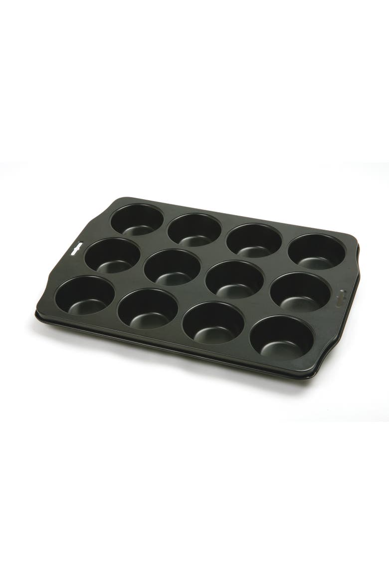 12 Cup Nonstick Muffin Pan - Steel Bakeware for Cupcakes and Muffins, Main, color, Black