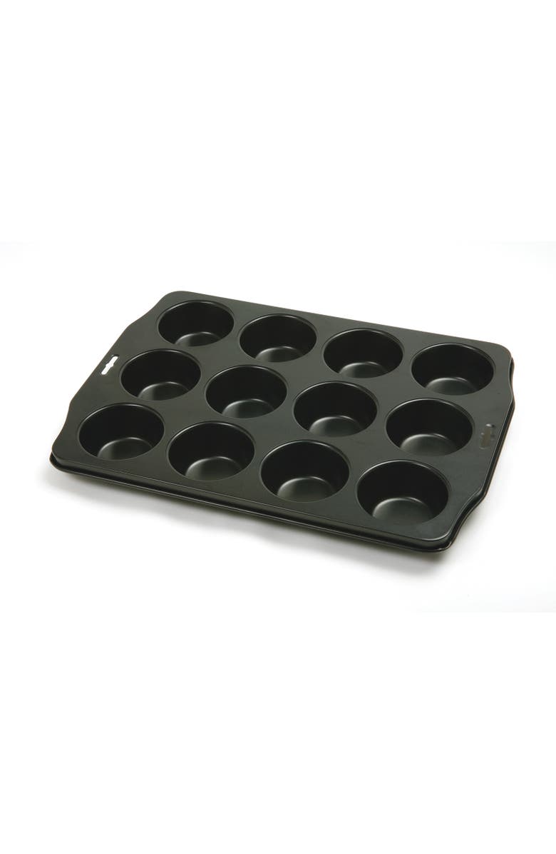 Norpro 12 Cup Nonstick Muffin Pan - Steel Bakeware for Cupcakes and Muffins, Main, color, Black