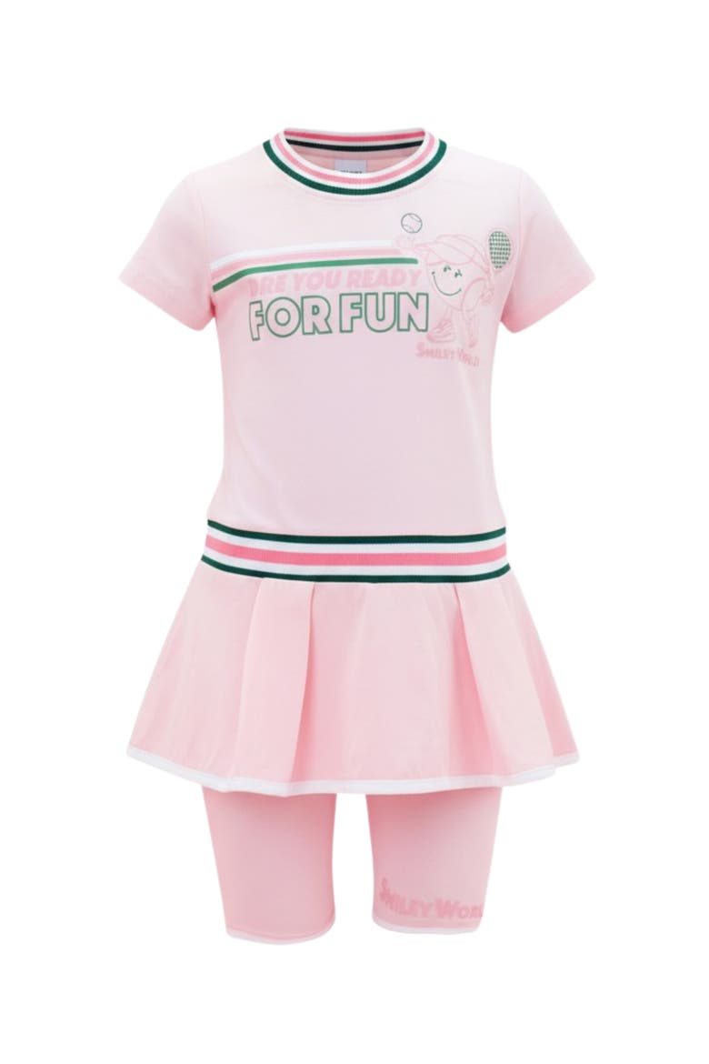 Varsity Spirit Dress and Biker Short Set, Main, color, Pink