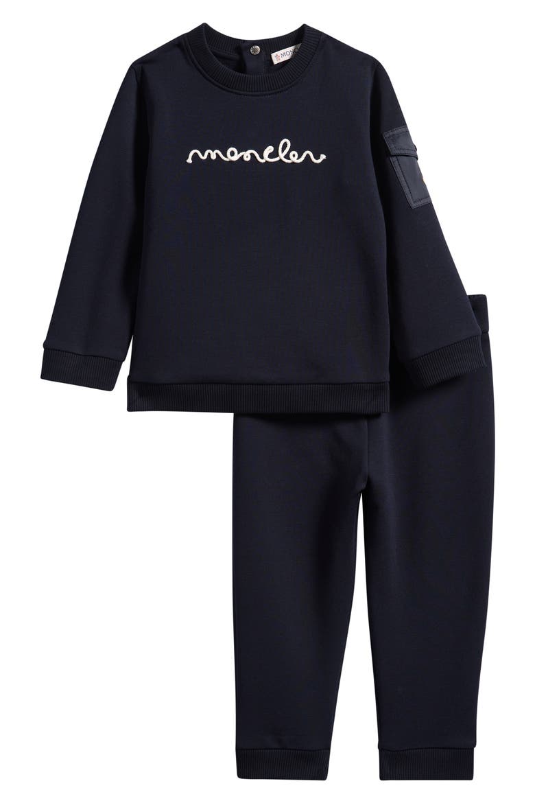 Kids' Contrast Pocket Sweatshirt & Joggers Set, Main, color, NAVY