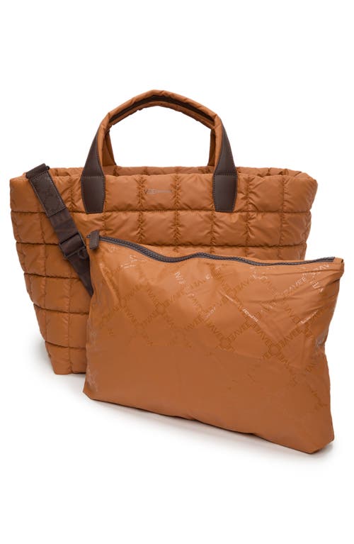 Veecollective Porter Basque Quilted Tote In Cognac