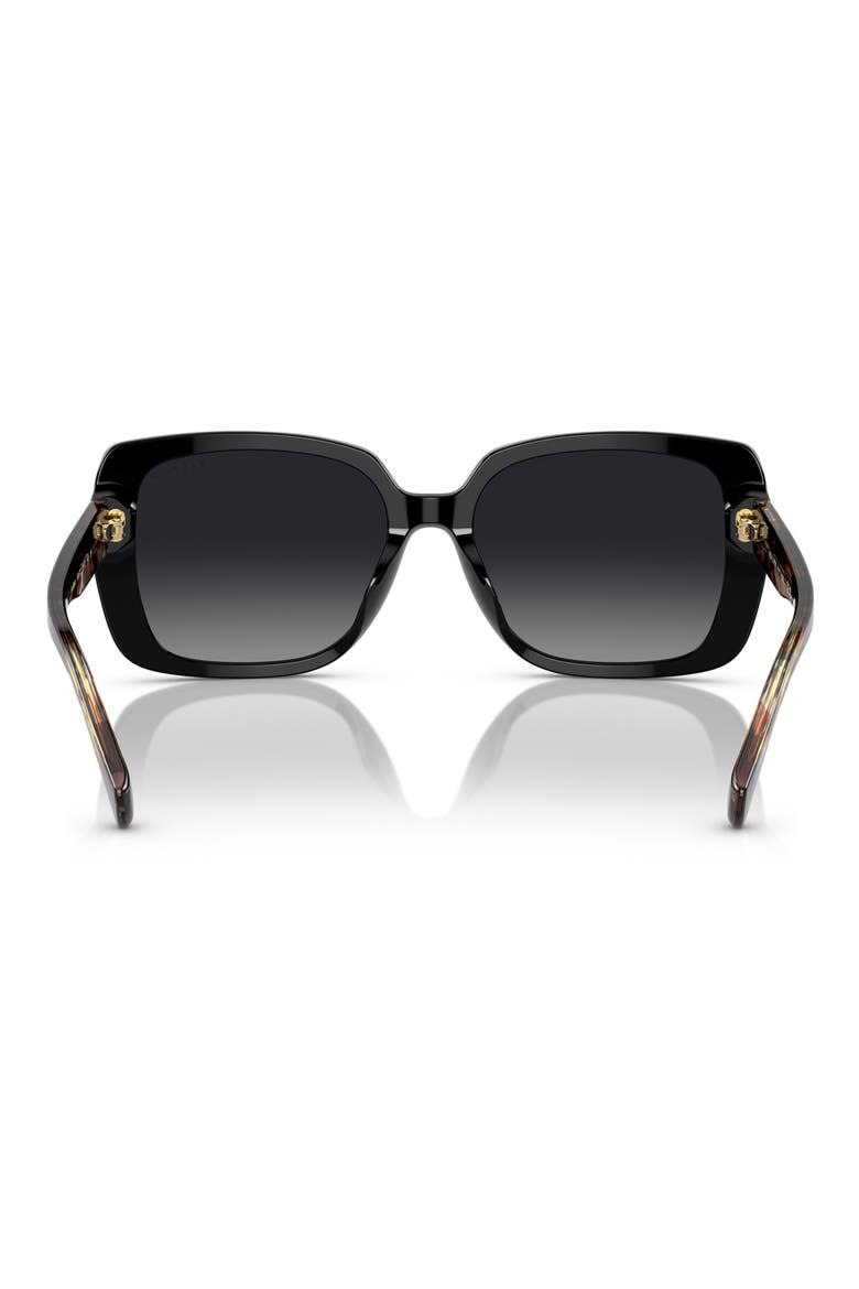55mm Polarized Rectangle Sunglasses, Alternate, color, SHINY BLACK / GRADIENT GREY