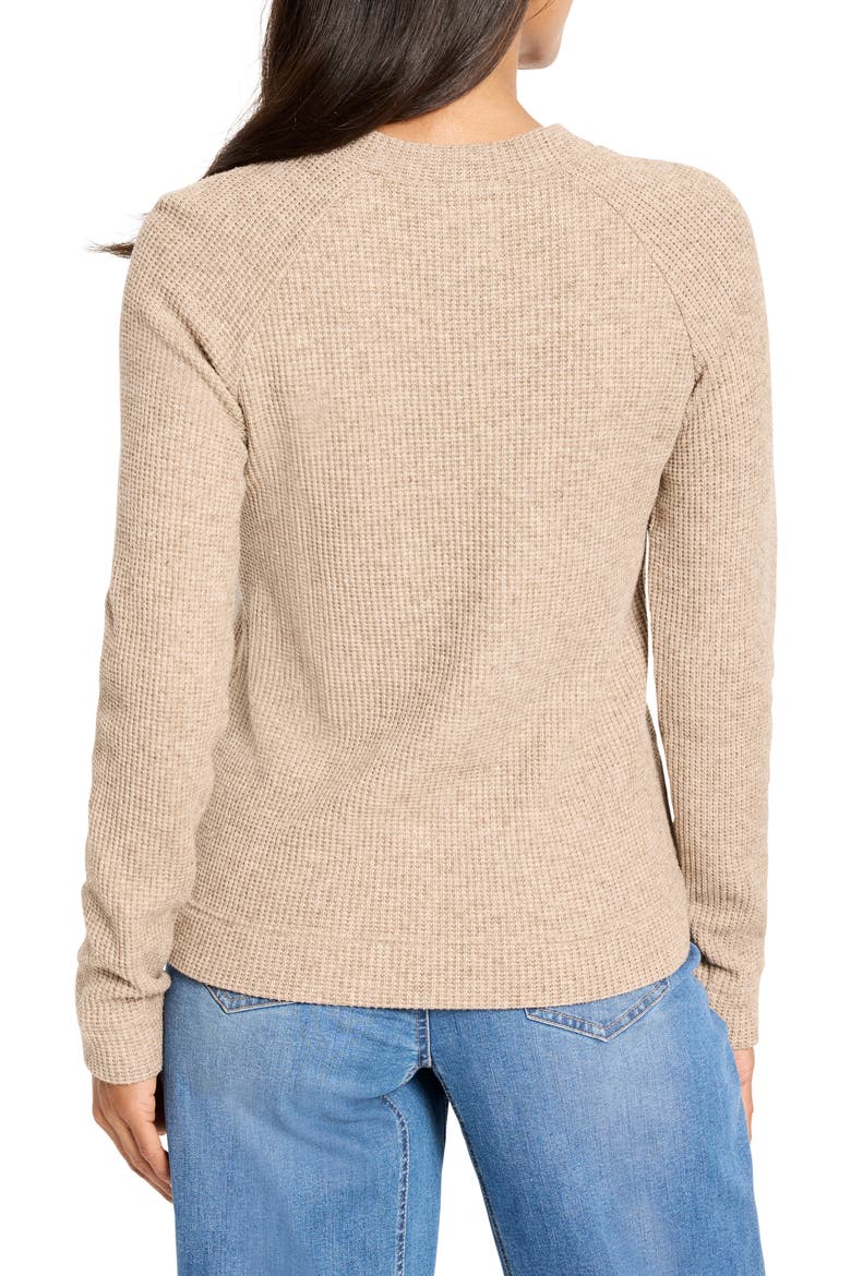 Thermal Knit Button Top, Alternate, color, WALNUT