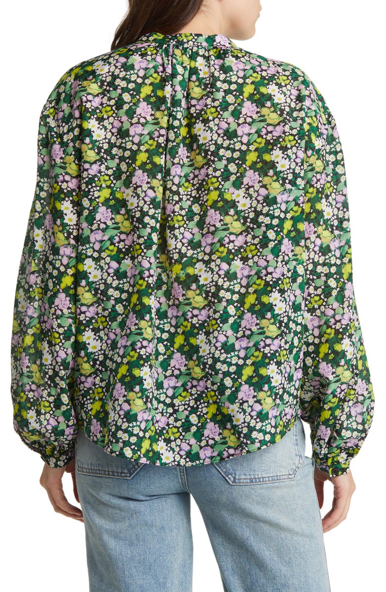 & Other Stories Floral Cotton & Silk Blouse, Alternate, color,