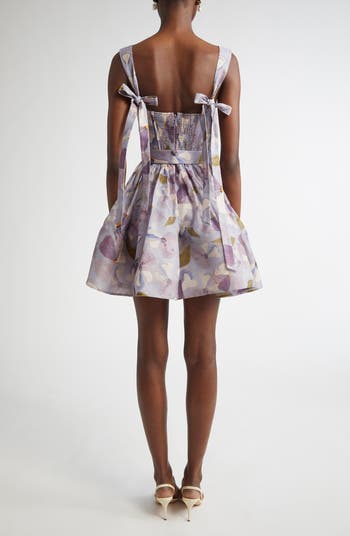 Zimmermann Dawning Belted Linen & Silk Bustier Minidress