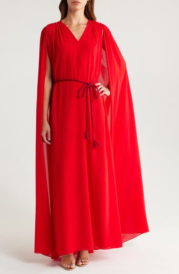 Alice + Olivia Zenaida Maxi Cape Dress | Nordstromrack