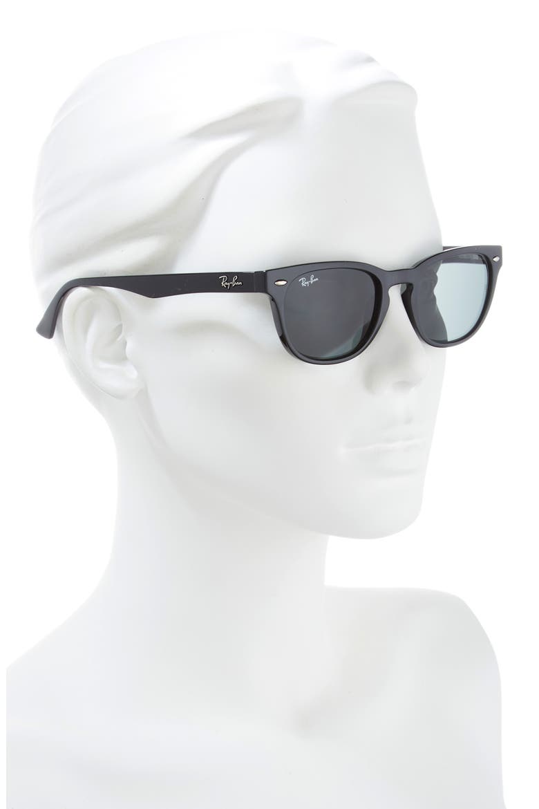 Retro Wayfarer Sunglasses, Alternate, color, BLACK