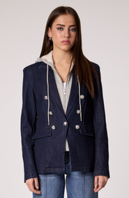 BLUE REVIVAL Hooded Helen Blazer