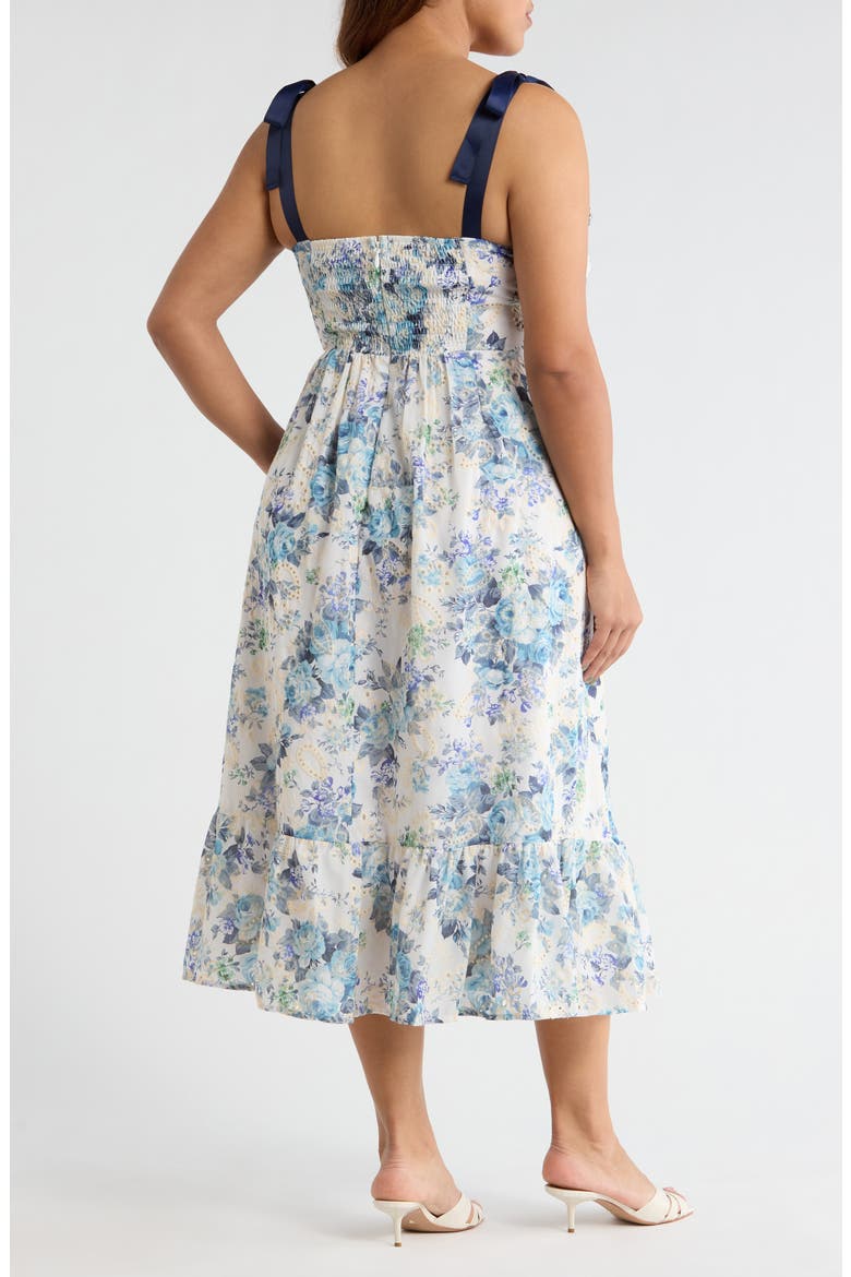 Majesty Villa Garden Floral Sundress, Alternate, color, WHITE-BLUE