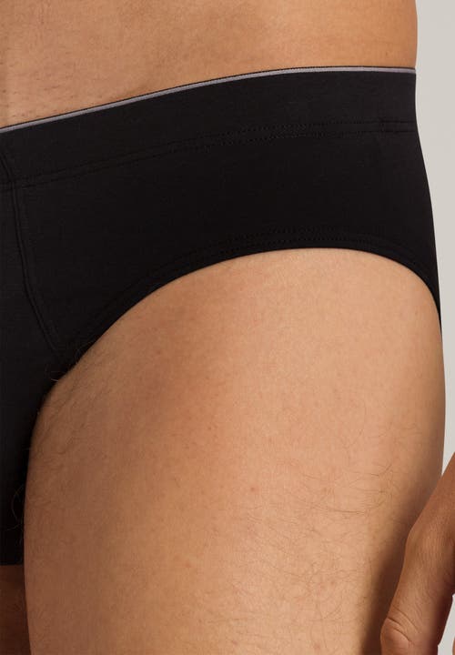Hanro Stretch Cotton Essentials Briefs In Black