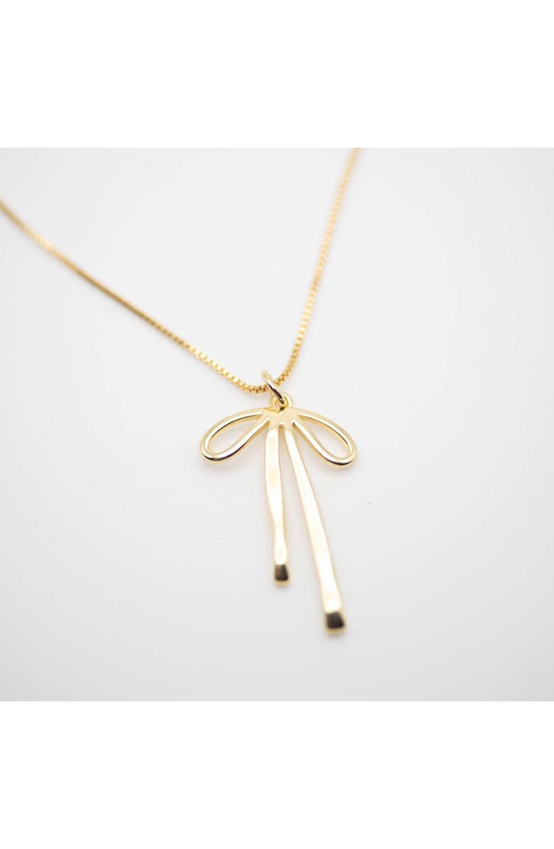 Ivy & Pearl Co. Graceful Bow Necklace, Alternate, color, Gold