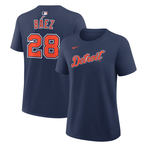 Women's Nike Javier Báez Navy Detroit Tigers Name & Number T-Shirt