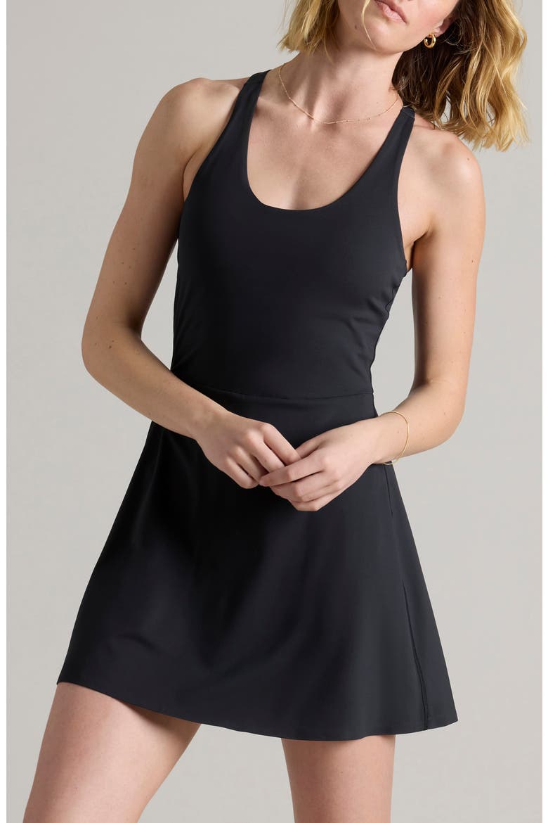 Course to Court Sport Dress, Main, color, BLACK