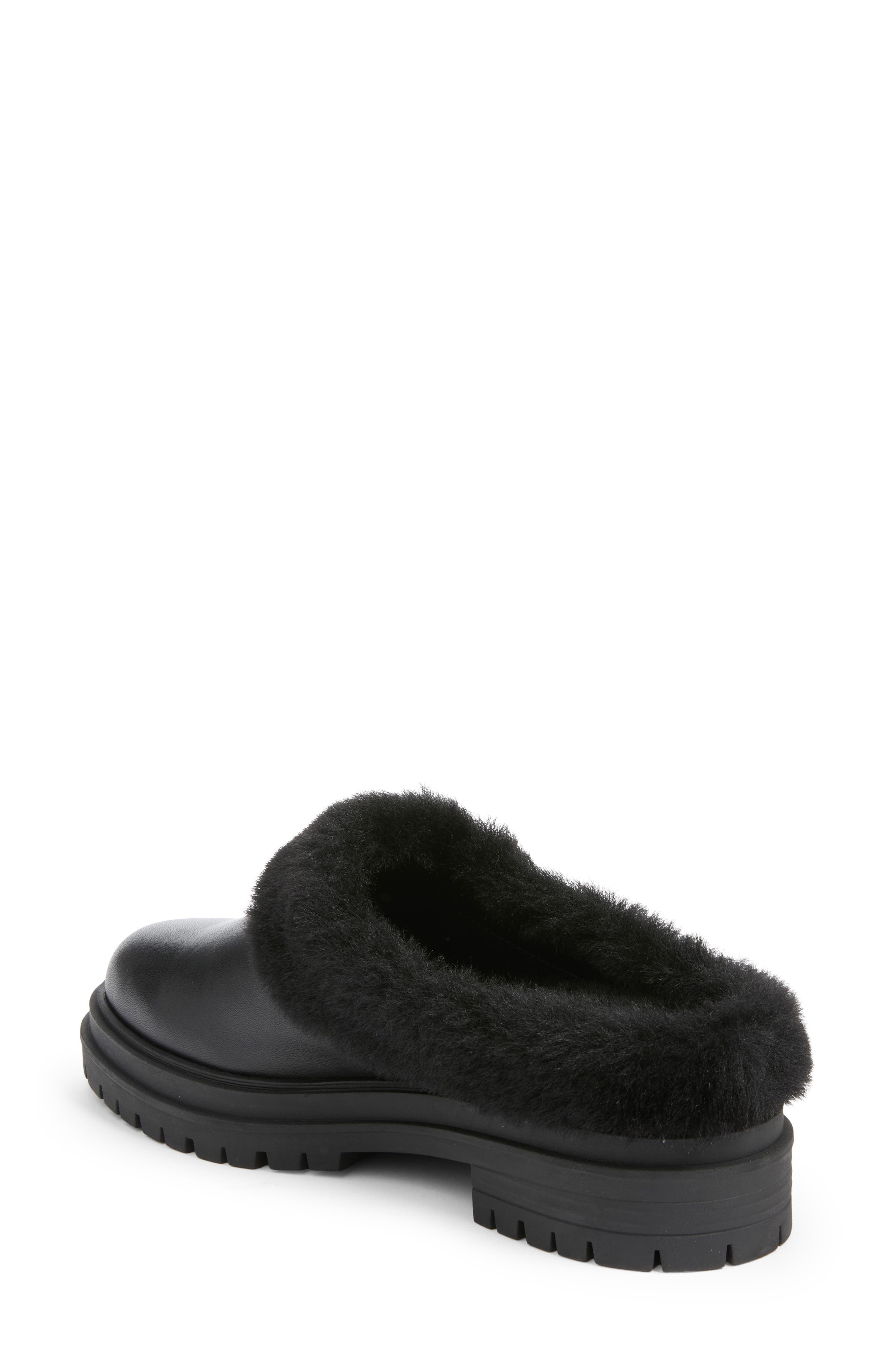 Bedford Genuine Shearling Clog, Alternate, color, BLACK
