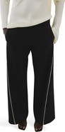 MANGO Side Piped Knit Wide Leg Pants