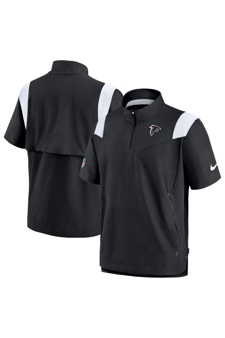 Men's Nike Black Atlanta Falcons Sideline Coaches Chevron Lockup Pullover Top, Main, color, Black