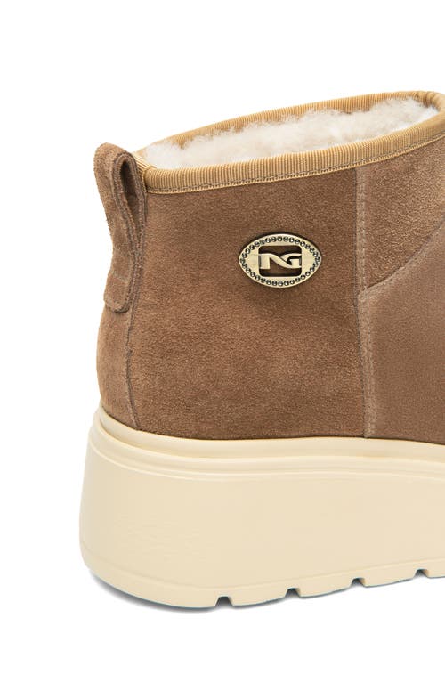Nerogiardini Faux Shearling Platform Bootie In Brown