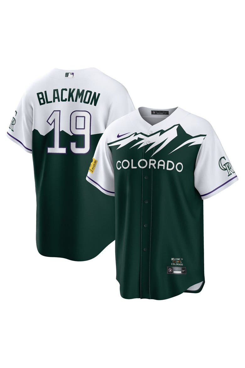 Men's Nike Charlie Blackmon Green Colorado Rockies City Connect Replica Player Jersey, Main, color, White