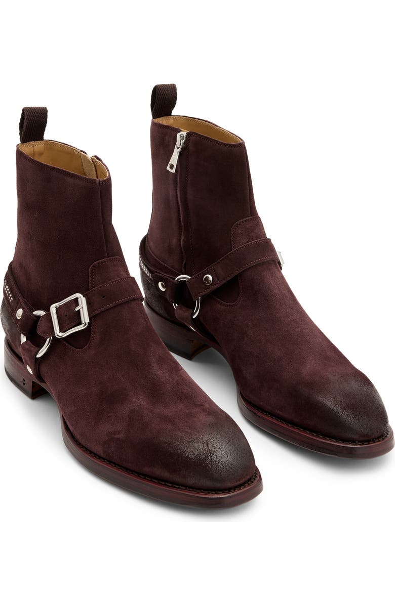 John Varvatos Regent Harness Chain Zip Boot, Main, color, Oxblood