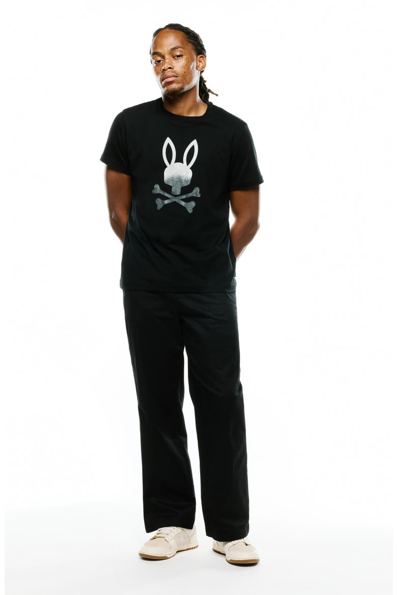 Raymond Embroidered Pima Cotton Graphic T-Shirt, Alternate, color, BLACK