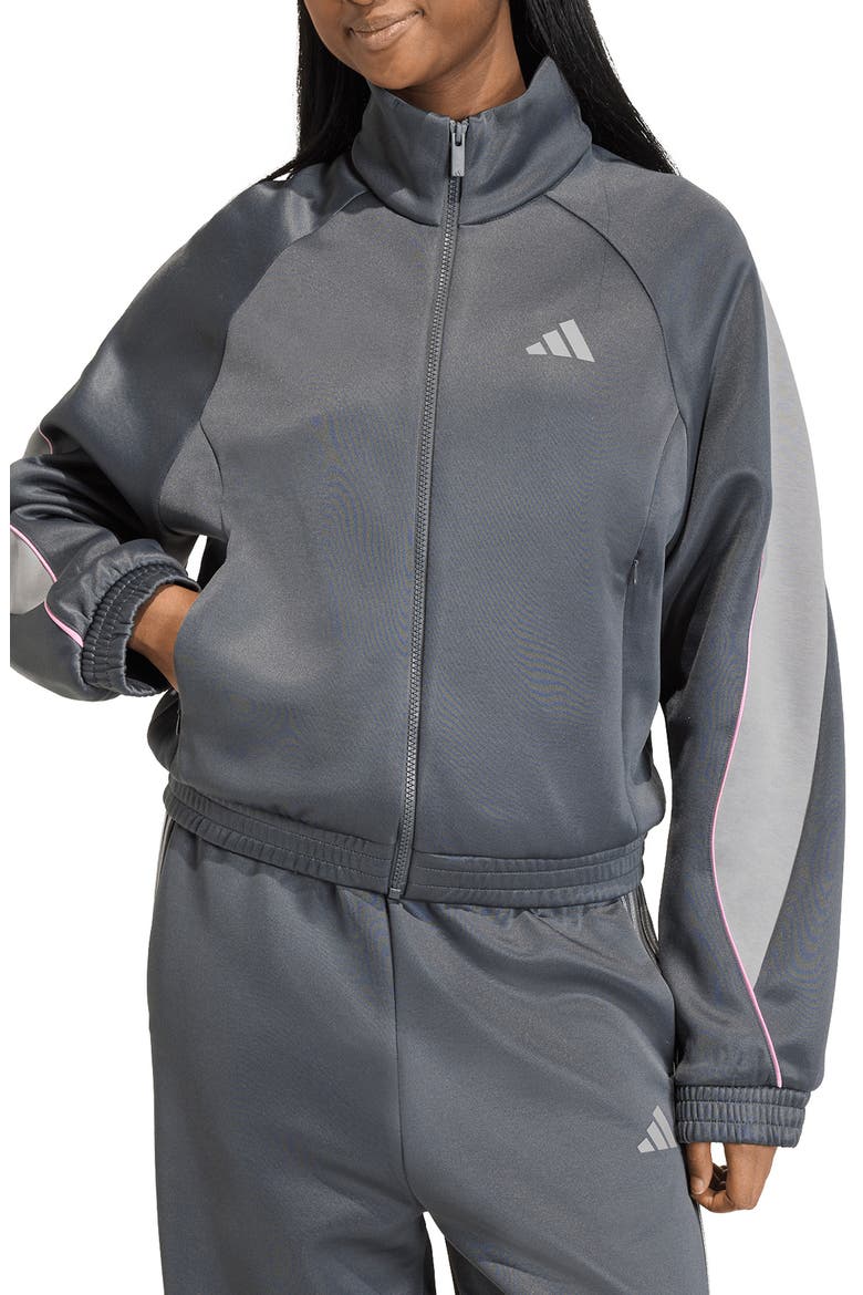 Stadium Track Jacket, Main, color, GREY SIX/ ST TROPIC BLOOM