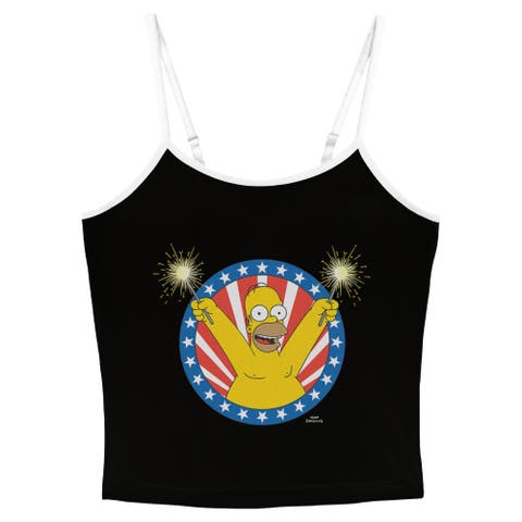 Junior's The Simpsons Festive Homer Portrait  Tank Top