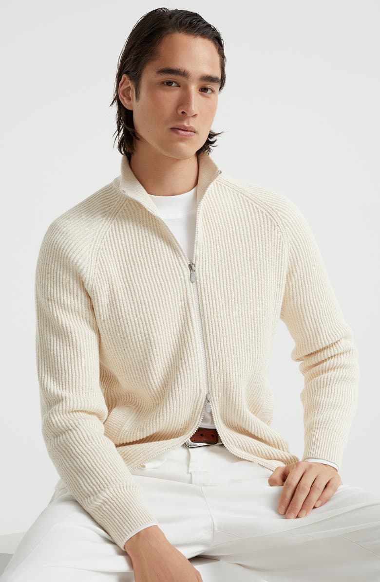 Brunello Cucinelli Malfilé cotton cardigan, Alternate, color, 