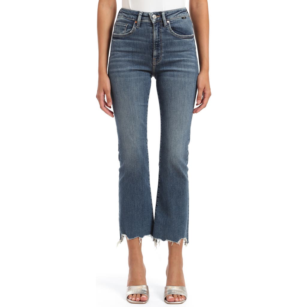 Mavi Jeans Anika High Waist Fray Hem Crop Flare Jeans
