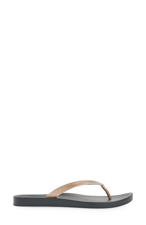 Olukai Lalahi Flip Flop In Copper/lava Rock