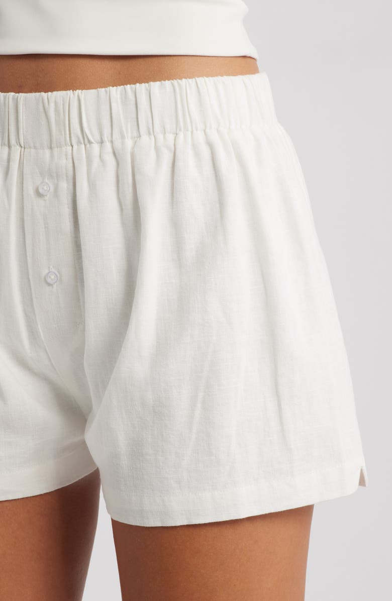 ARTLESS FOREVER Linen Blend Boxer Shorts, Alternate, color, White